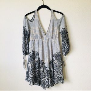 Free People Boho Cold Shoulder Open Back Dress